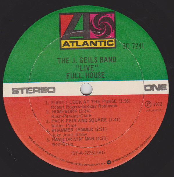 The J. Geils Band : "Live" Full House (LP, Album, RE, RI,)