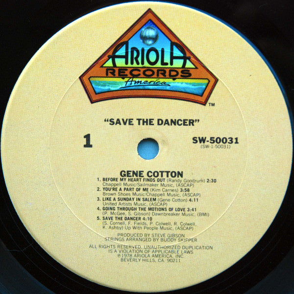 Gene Cotton : Save The Dancer (LP, Album, Pit)