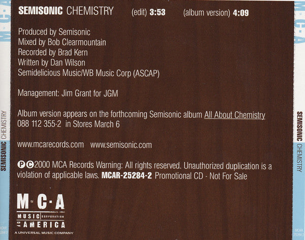 Semisonic : Chemistry (CD, Single, Promo)