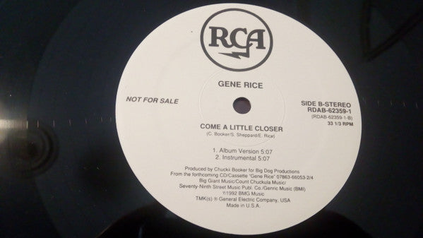 Gene Rice : Come A Little Closer (12", Promo)