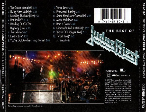Judas Priest : Living After Midnight: The Best Of Judas Priest (CD, Comp, Pit)
