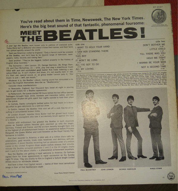 The Beatles : Meet The Beatles! (LP, Album, RE, Win)