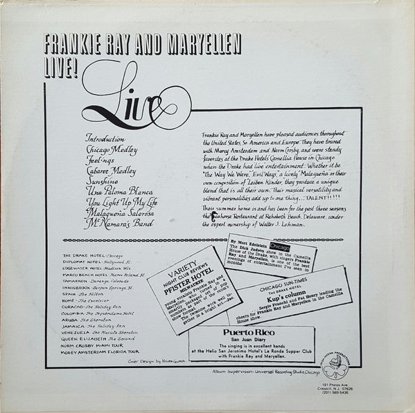 Frankie Ray And Maryellen : Frankie Ray And Maryellen Live! (LP, Album)