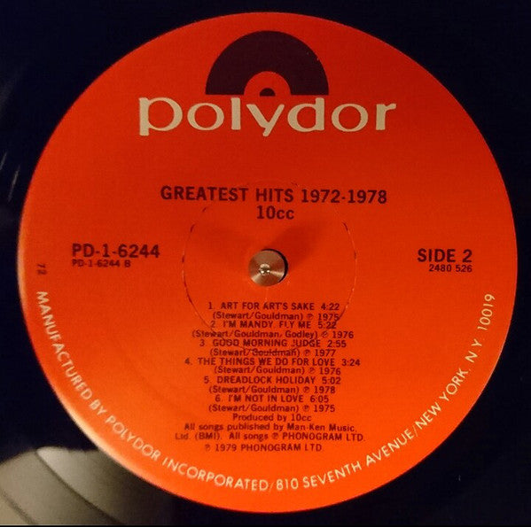 10cc : Greatest Hits 1972-1978 (LP, Comp, RP, Ric)