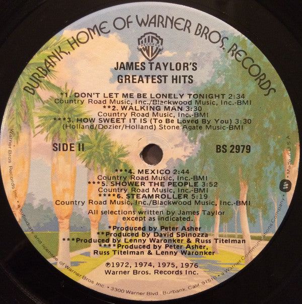 James Taylor (2) : James Taylor's Greatest Hits (LP, Comp, Win)
