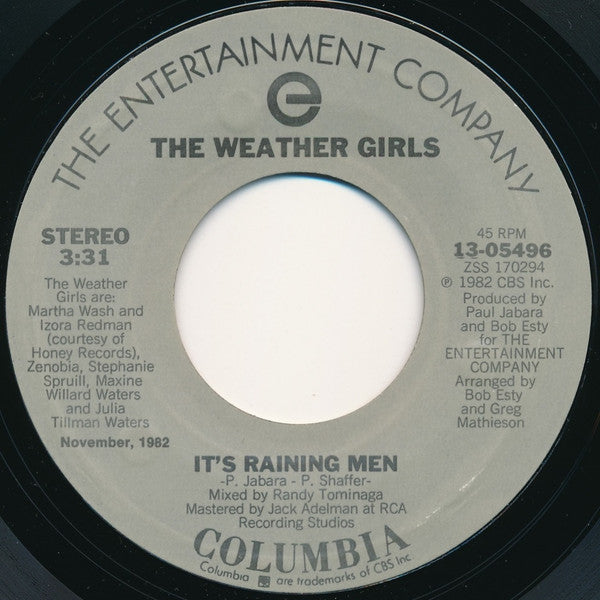 The Weather Girls : It's Raining Men (7", Single, RE, Pit)