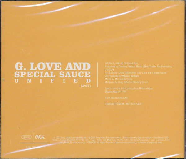 G. Love & Special Sauce : Unified (CD, Single, Promo)