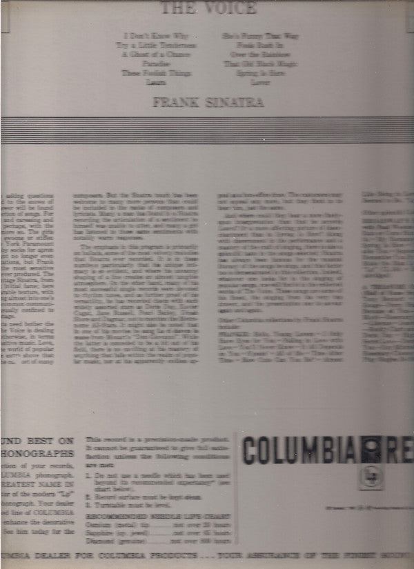 Frank Sinatra : The Voice (LP, Comp, Mono, RE)