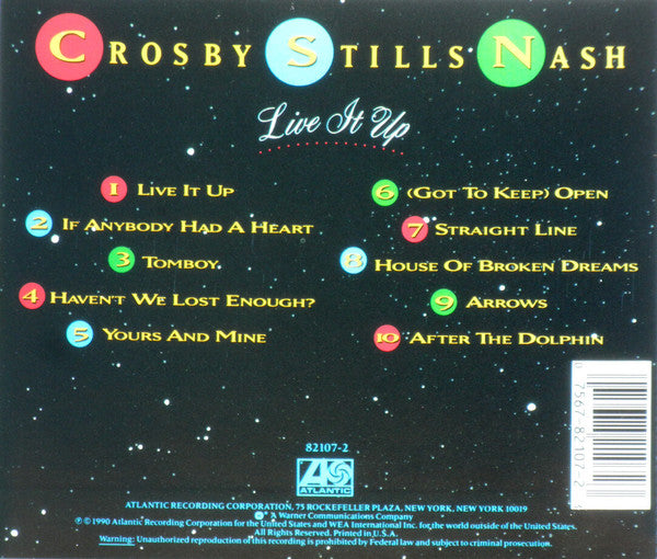 Crosby, Stills & Nash : Live It Up (CD)