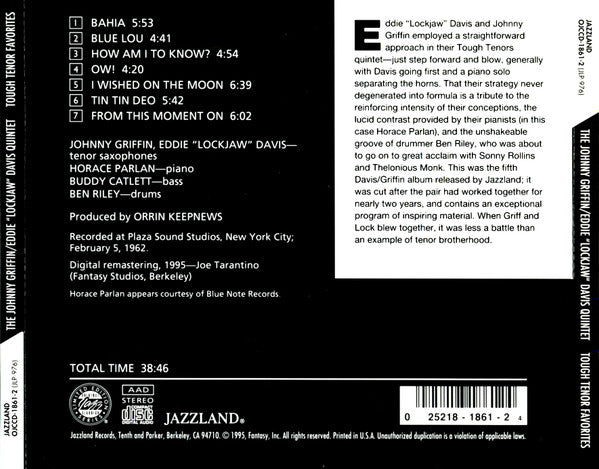 The Eddie Davis-Johnny Griffin Quintet : Tough Tenor Favorites (CD, Album, Ltd, RE, RM)