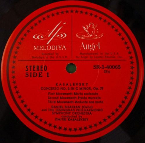 Kabalevsky* / Boccherini* - Daniel Shafran*, Leningrad Philharmonic Symphony Orchestra* conducted by The Composer* / Arvid Jansons : Cello Concerto N° 2 / Cello Concerto In B Flat (LP, Album)