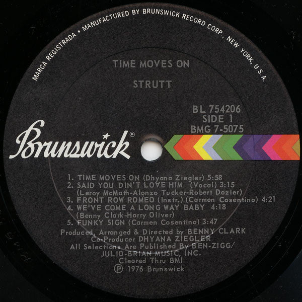 Strutt (3) : Time Moves On (LP, Album, Ric)