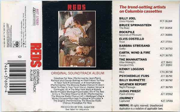 Various : Reds (Original Soundtrack Album) (Cass, Album)