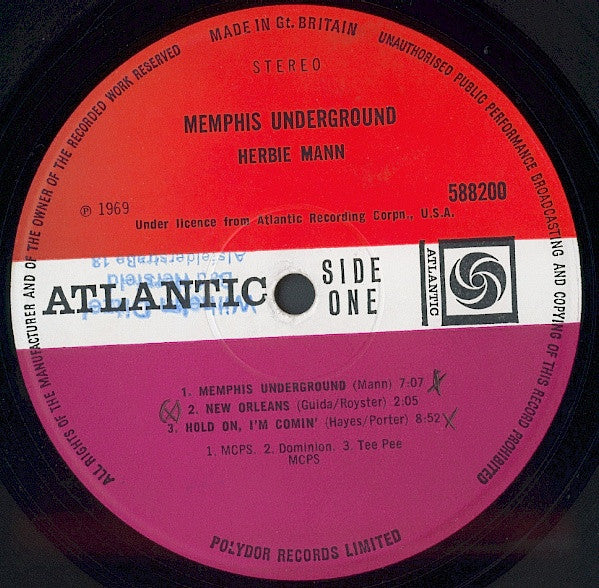 Herbie Mann : Memphis Underground (LP, Album)