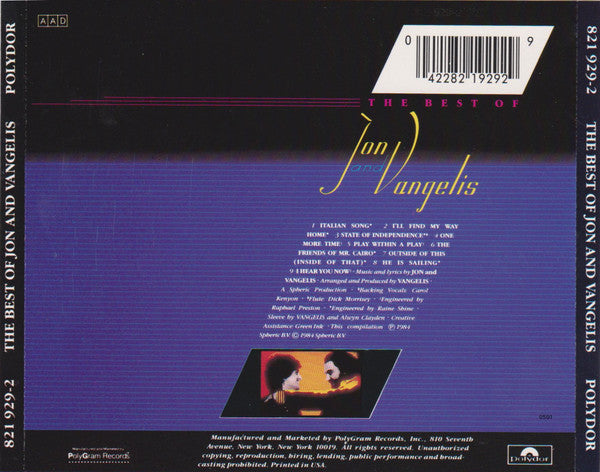 Jon & Vangelis : The Best Of Jon And Vangelis (CD, Comp)