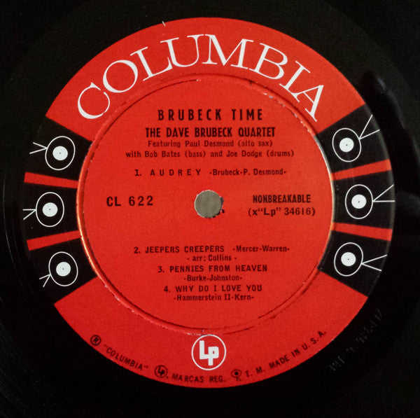 The Dave Brubeck Quartet : Brubeck Time (LP, Album, Mono, RP)