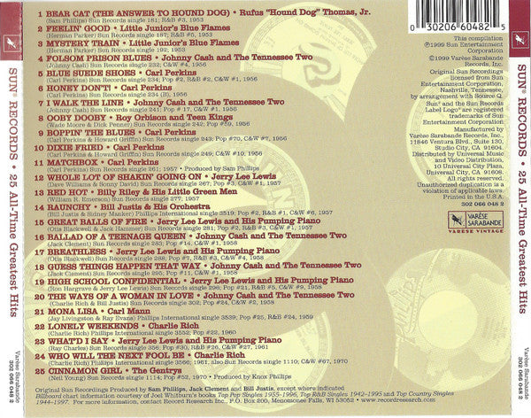 Various : Sun Records: 25 All-Time Greatest Hits  (CD, Comp)