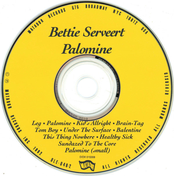 Bettie Serveert : Palomine (CD, Album)