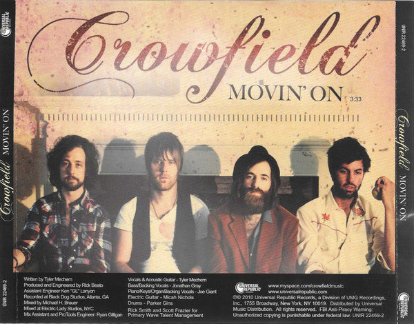 Crowfield : Movin' On (CD, Promo)