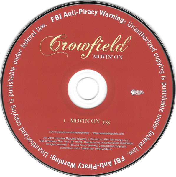 Crowfield : Movin' On (CD, Promo)