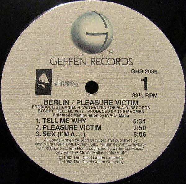 Berlin : Pleasure Victim (LP, Album, RE, Jac)