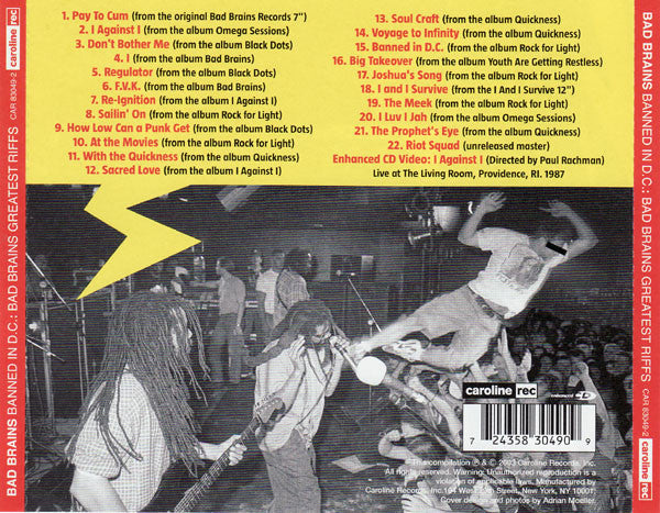 Bad Brains : Banned In D.C.: Bad Brains Greatest Riffs (CD, Comp, Enh)