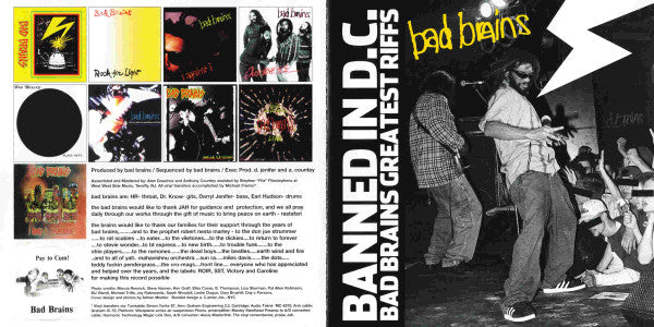 Bad Brains : Banned In D.C.: Bad Brains Greatest Riffs (CD, Comp, Enh)