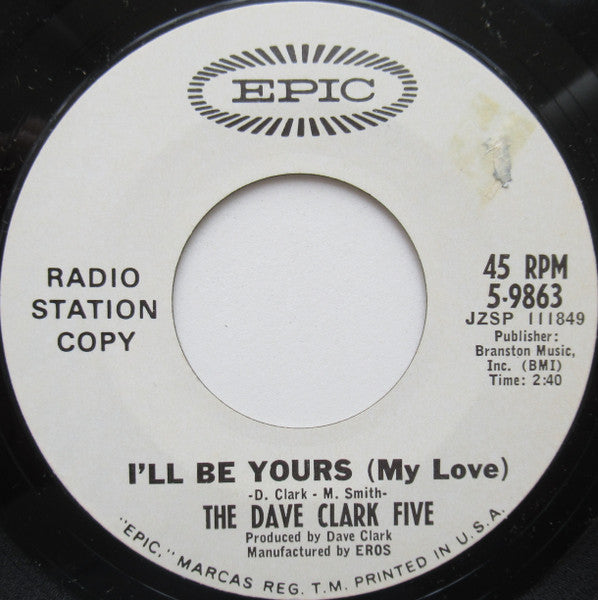 The Dave Clark Five : Over And Over (7", Single, Promo)