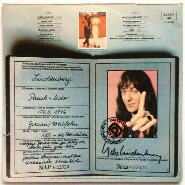 Udo Lindenberg Und Das Panikorchester : Panik-Udo (LP, Comp)
