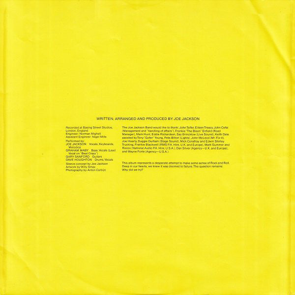 Joe Jackson Band : Beat Crazy (LP, Album, y -)