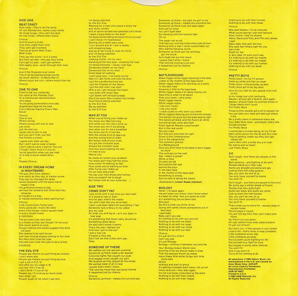 Joe Jackson Band : Beat Crazy (LP, Album, y -)