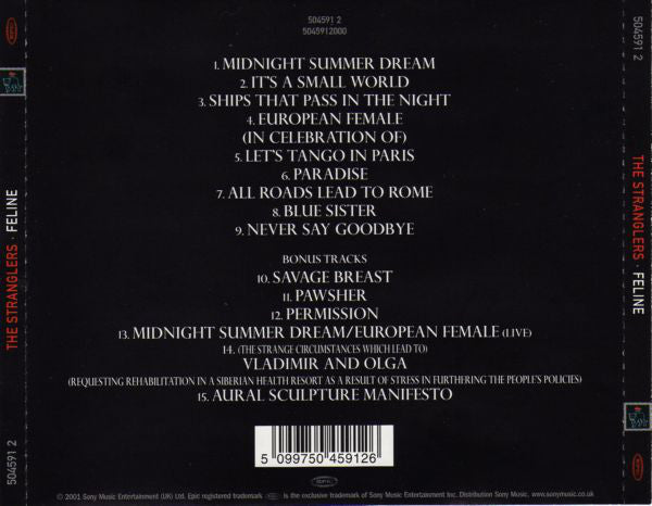 The Stranglers : Feline (CD, Album, RE, RM)