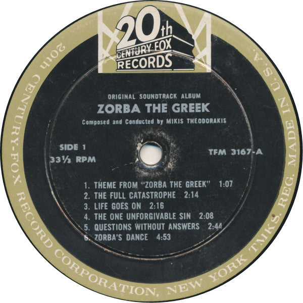 Mikis Theodorakis : Zorba The Greek (Original Soundtrack) (LP, Album, Mono, Dee)