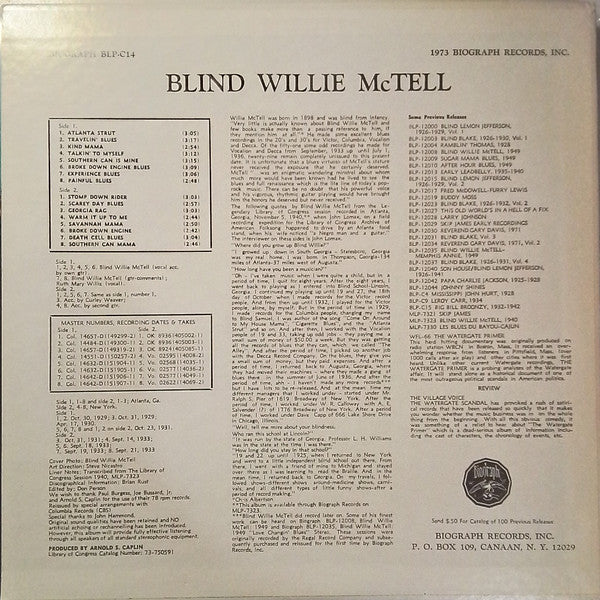 Blind Willie McTell : Death Cell Blues (LP, Comp, Mono)