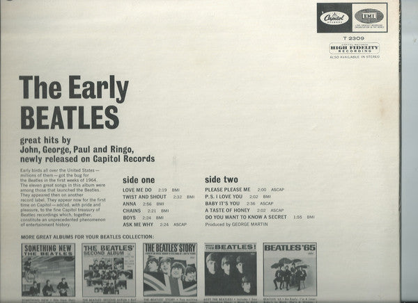 The Beatles : The Early Beatles (LP, Album, Comp, Mono)