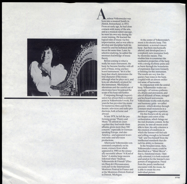 Andreas Vollenweider : ... Behind The Gardens - Behind The Wall - Under The Tree ... (LP, Album, Pit)