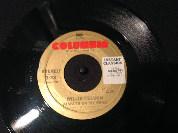 Willie Nelson : Always On My Mind / The Party's Over (7", Single, RE, Styrene, Car)