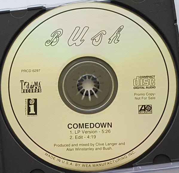 Bush : Comedown (CD, Single, Promo)