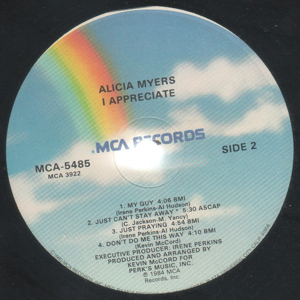 Alicia Myers : I Appreciate (LP, Album, Glo)