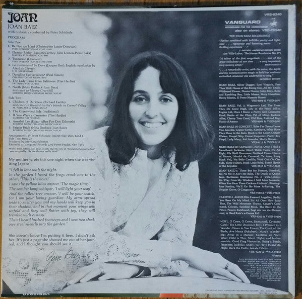 Joan Baez : Joan (LP, Album, Pit)