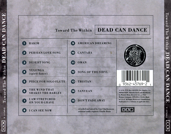 Dead Can Dance : Toward The Within (CD, Album, SRC)