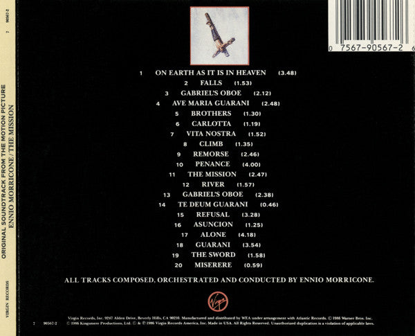Ennio Morricone : The Mission (Original Soundtrack From The Motion Picture) (CD, Album, RE)