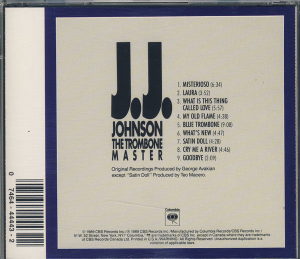 J.J. Johnson : The Trombone Master (CD, Comp, RM)