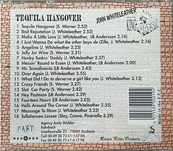 John Whiteleather And The King Rats : Tequila Hangover (CD, Album)