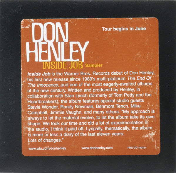 Don Henley : Inside Job Sampler (CD, Promo, Smplr)