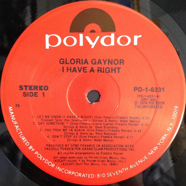 Gloria Gaynor : I Have A Right (LP, Album, 26 )