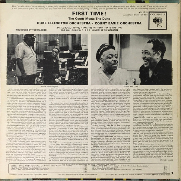 Duke Ellington And Count Basie : First Time! The Count Meets The Duke (LP, Album, Mono, Pit)