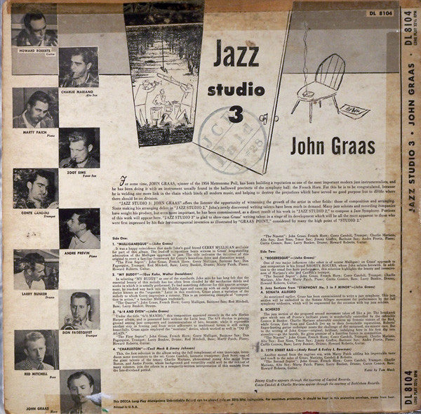 John Graas : Jazz Studio 3 (LP, Album)