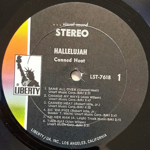 Canned Heat : Hallelujah (LP, Album, RP, Pit)