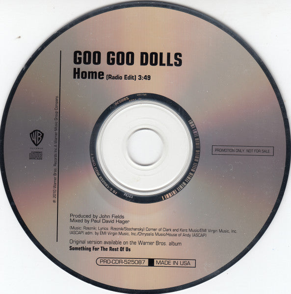 Goo Goo Dolls : Home (CD, Single, Promo)